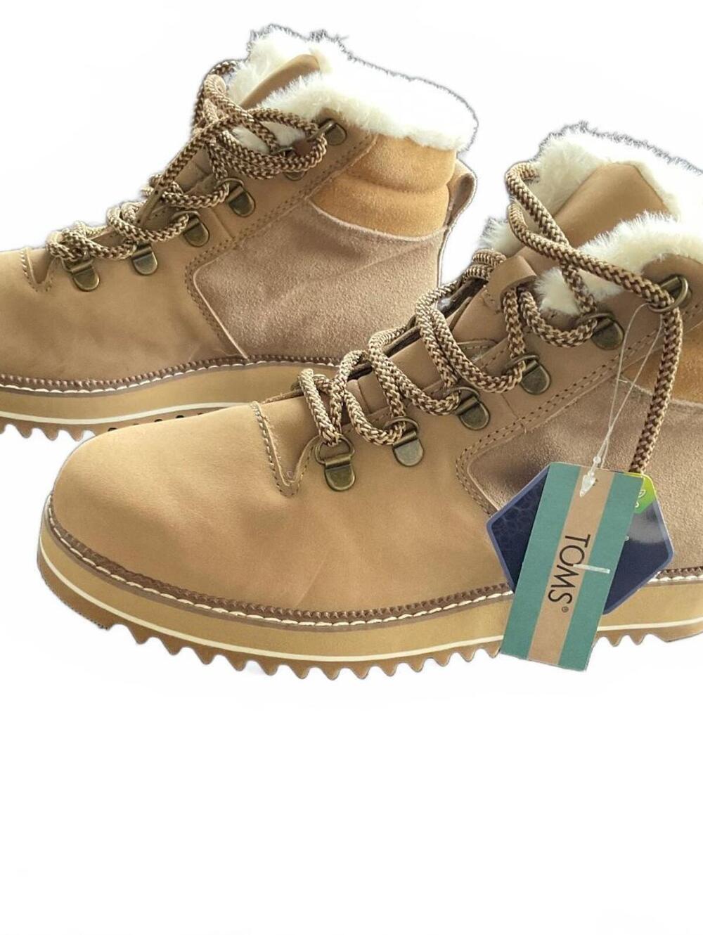 TOMS Women's Beige Shearling Style Boots with Faux Fur Lining
